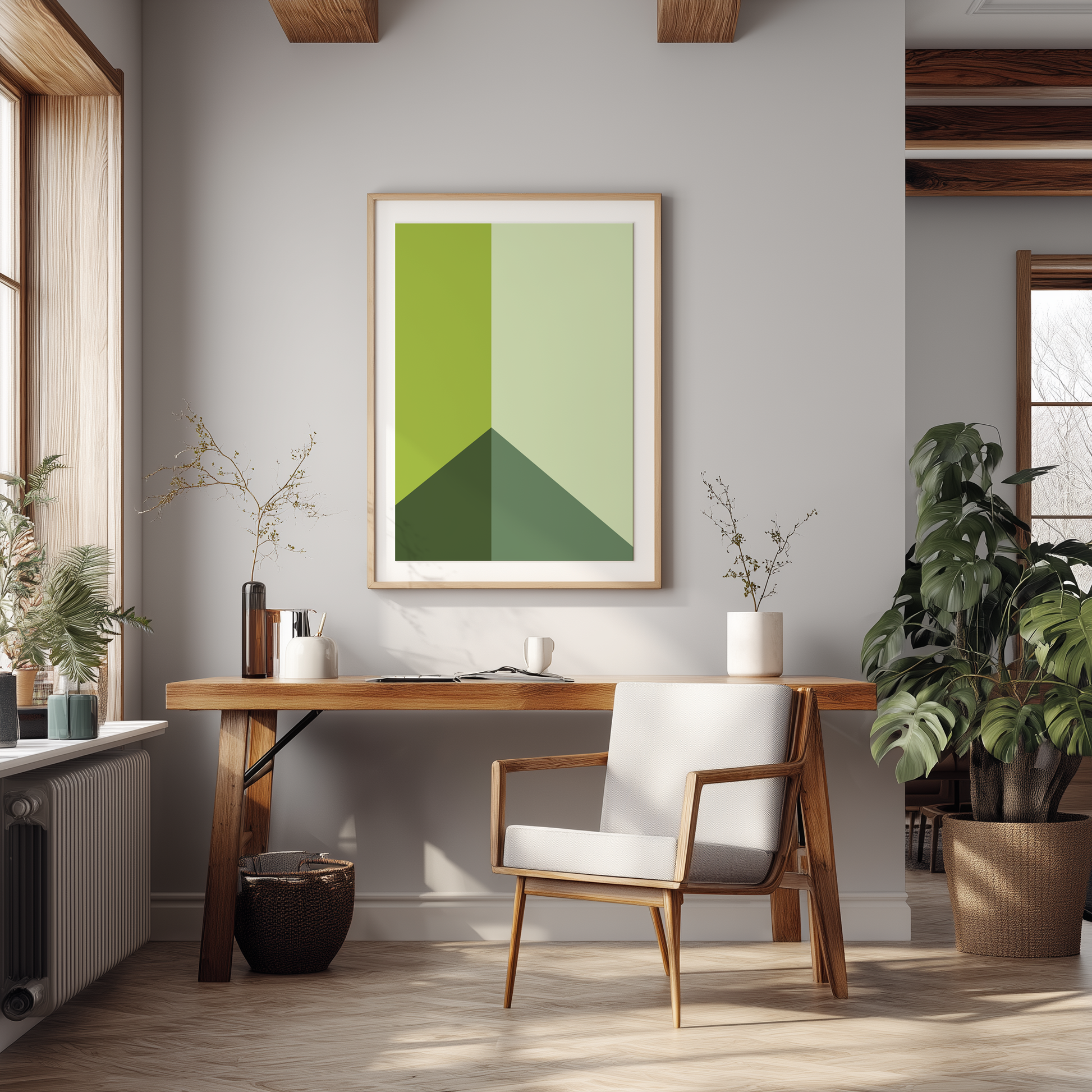 Wandbild Color Contruct Green Poster Colorful Artwork, minimalistisches modernes Design, ideal für stilvolle Raumgestaltung.