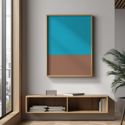 Wandbild Trend Blocks Mocha Turquoise Poster Colorful Artwork, minimalistisches modernes Design, ideal für stilvolle Raumgestaltung.