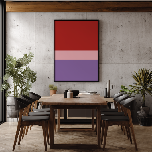 Wandbild Trend Blocks Red Rose Lilac Poster Colorful Artwork, minimalistisches modernes Design, ideal für stilvolle Raumgestaltung.